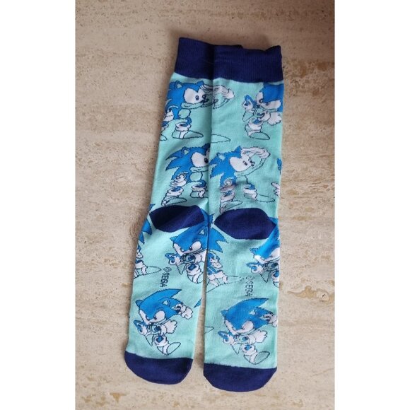 Sonic the Hedgehog Red White Blue Crew Socks One Size lot of 3 - Picture 3 of 7